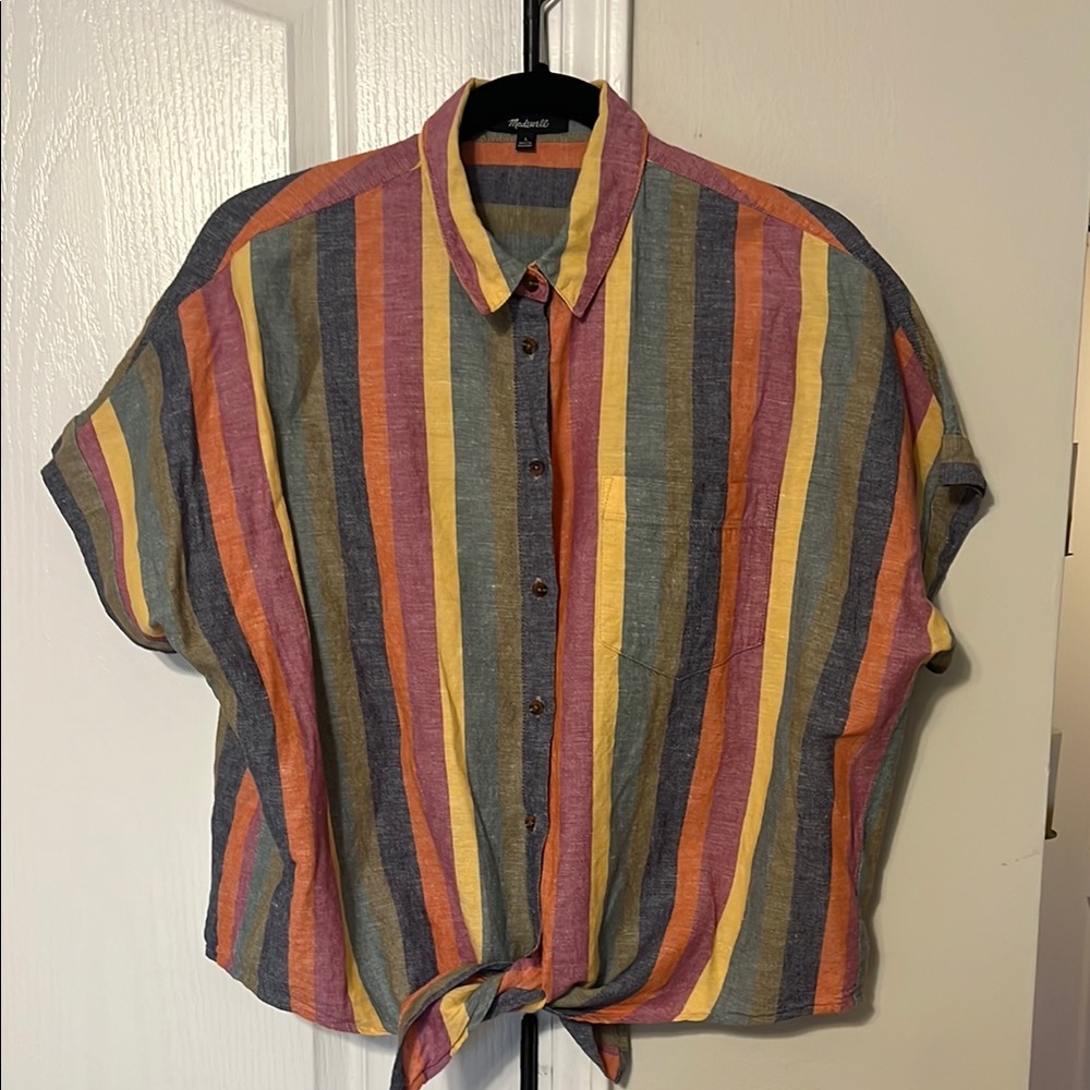 Madewell Rainbow Stripe Button Down